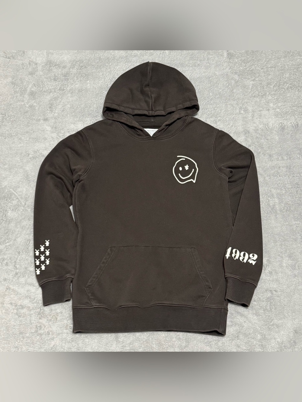 Dutch Bros Coffee Smiley Face Brown Hoodie Men S Graphic 1992 Pullover Casual